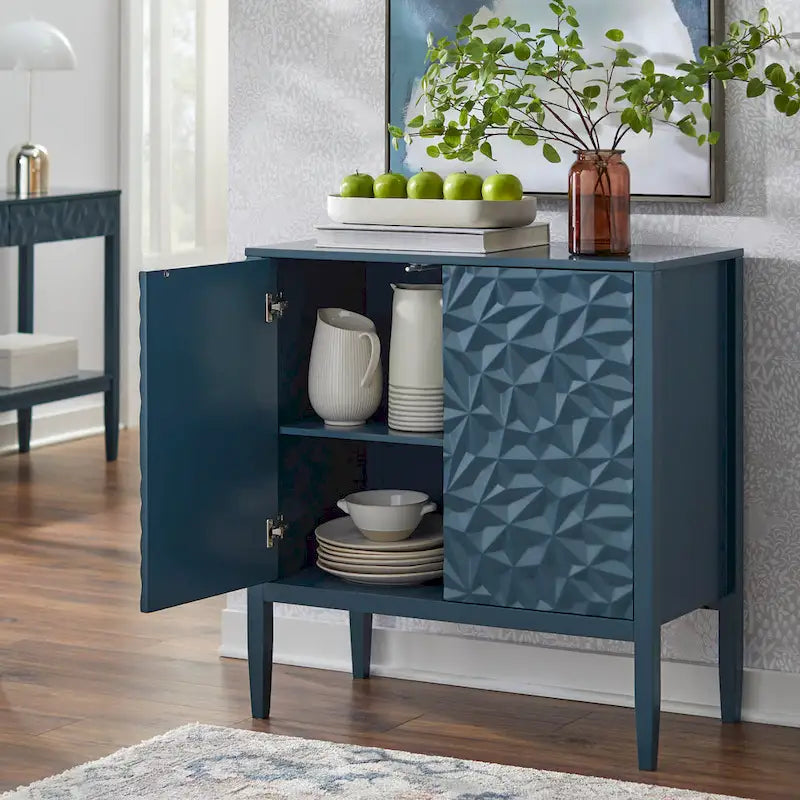 2-Door Cabinet with Geometric Accent