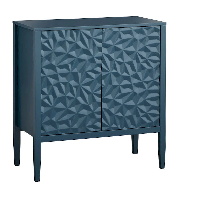 2-Door Cabinet with Geometric Accent