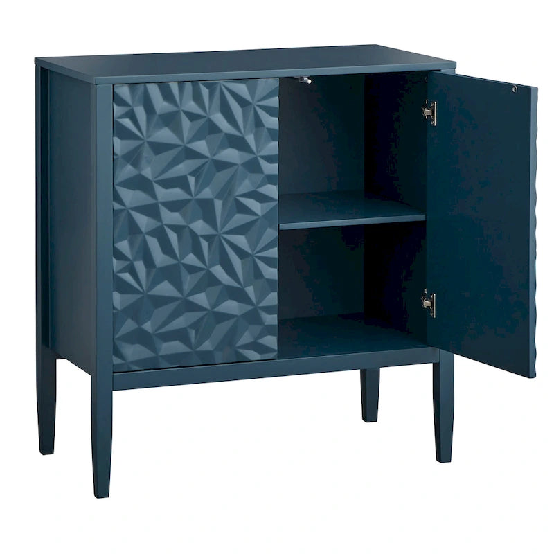 2-Door Cabinet with Geometric Accent