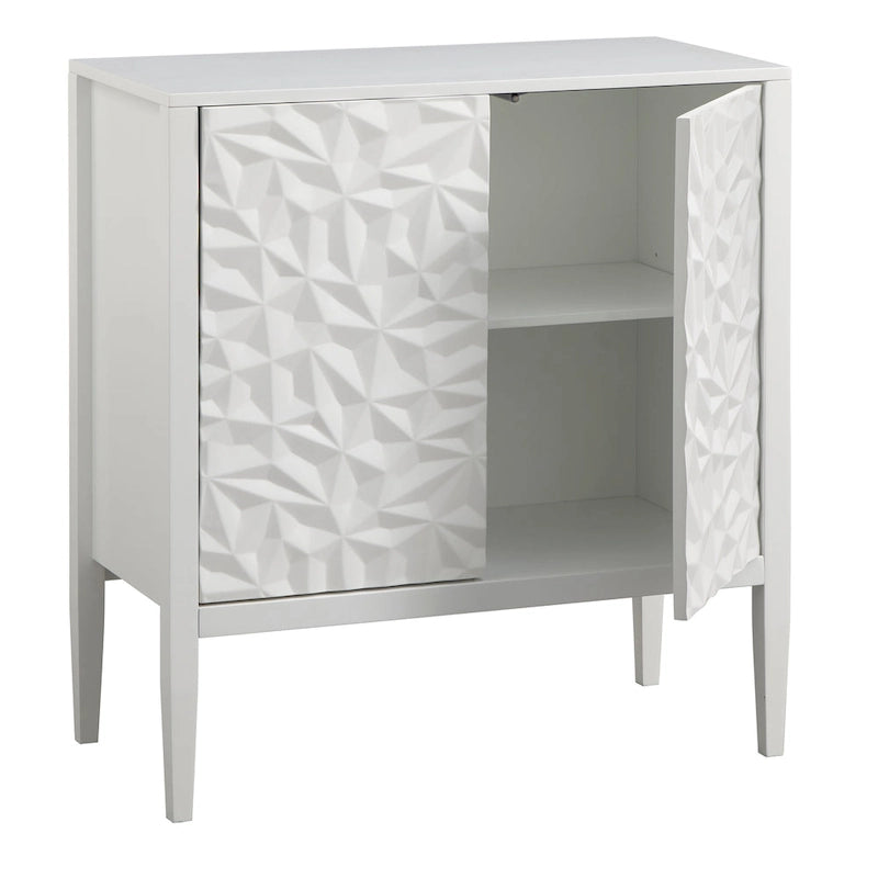2-Door Cabinet with Geometric Accent