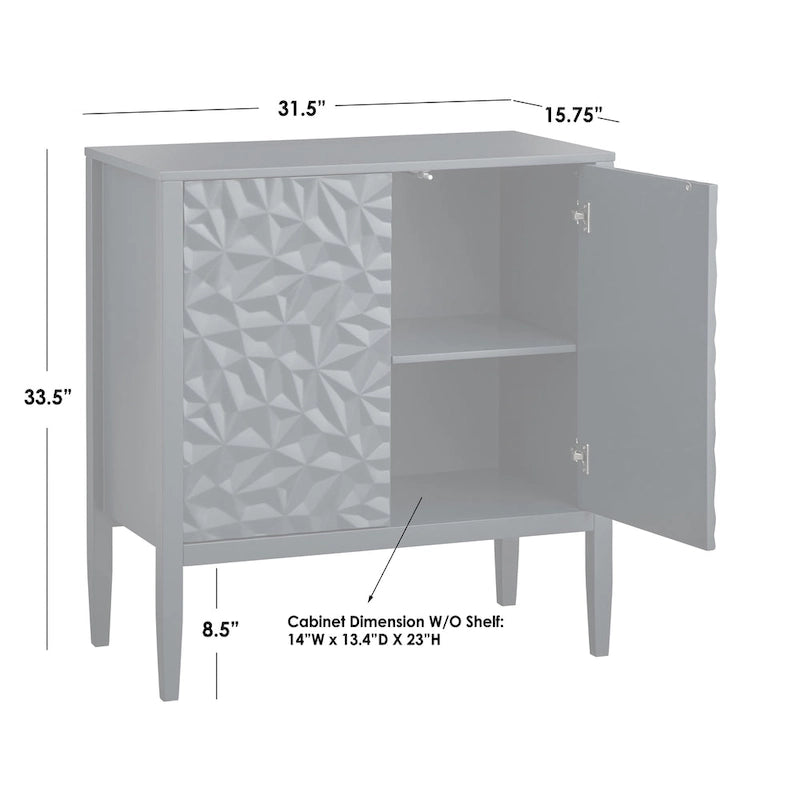 2-Door Cabinet with Geometric Accent