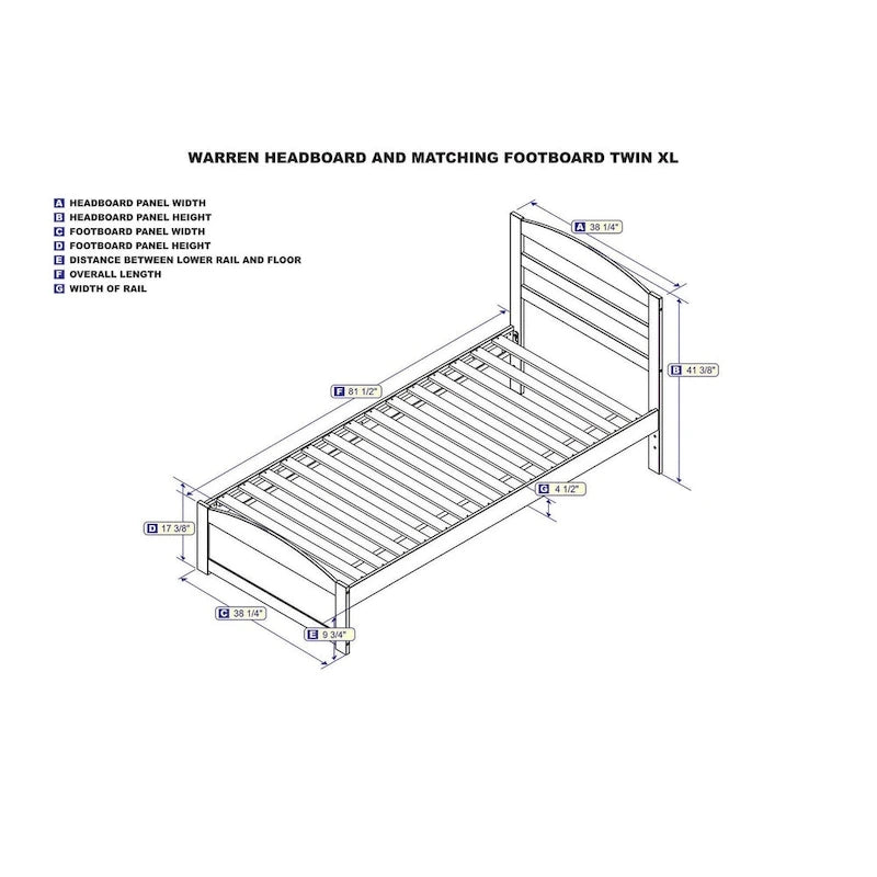 Solid Wood Platform Bed with Footboard