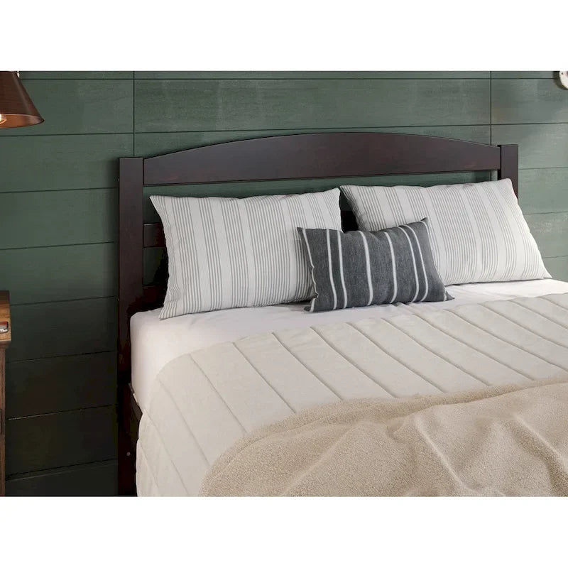 Solid Wood Platform Bed with Footboard