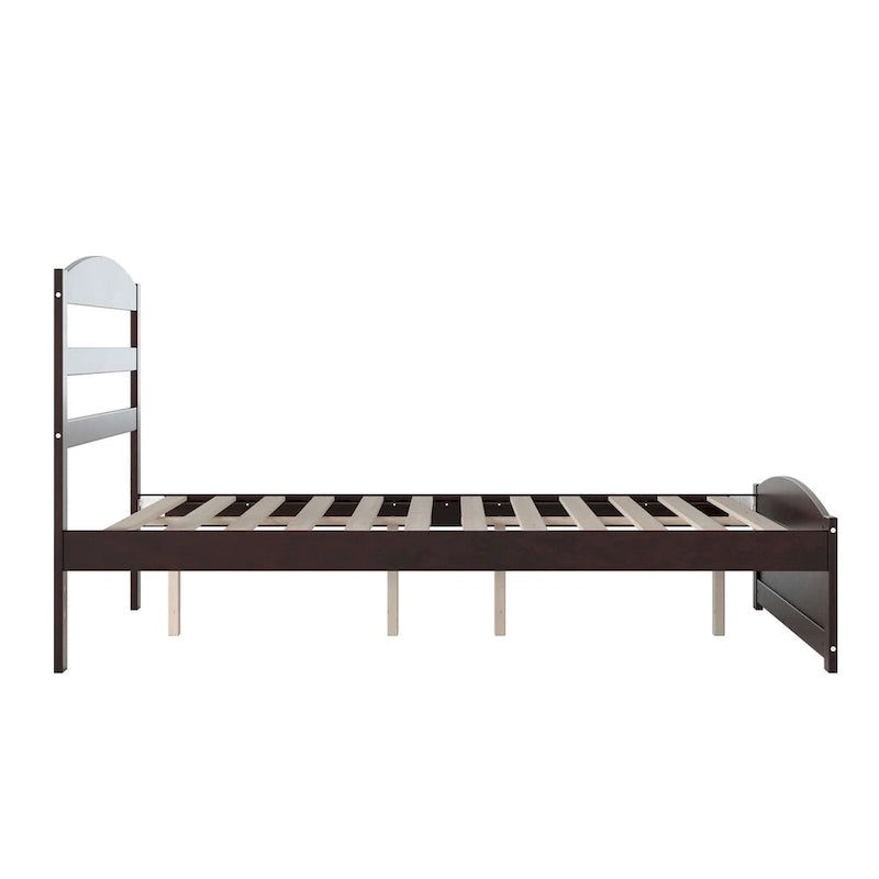 Solid Wood Platform Bed with Footboard