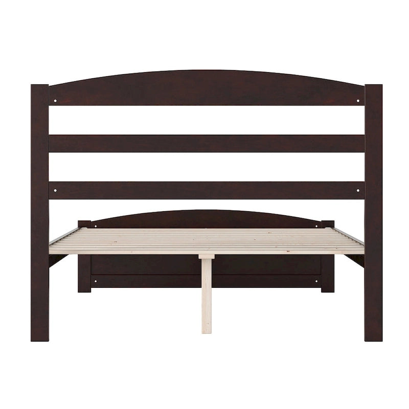 Solid Wood Platform Bed with Footboard