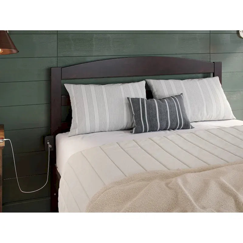 Solid Wood Platform Bed with Footboard