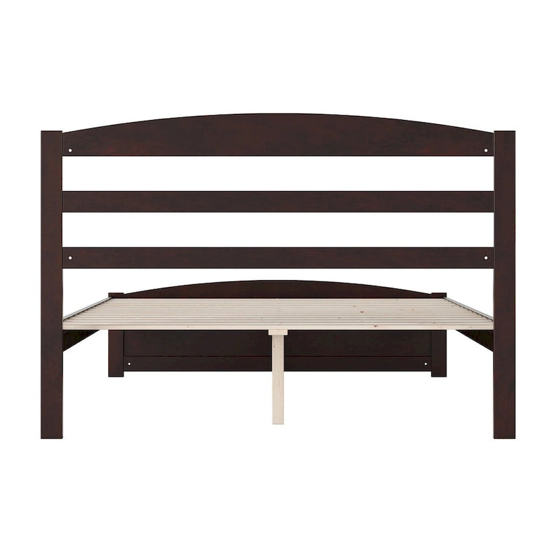Solid Wood Platform Bed with Footboard