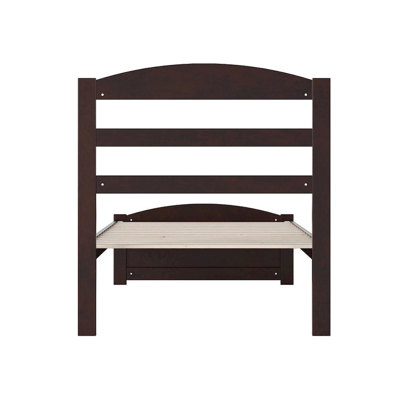Solid Wood Platform Bed with Footboard
