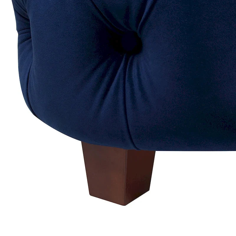 Velvet Upholstered Tufted Sheltered Panel Bed Set