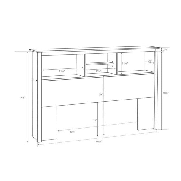 Espresso Full/Queen Bookcase Headboard