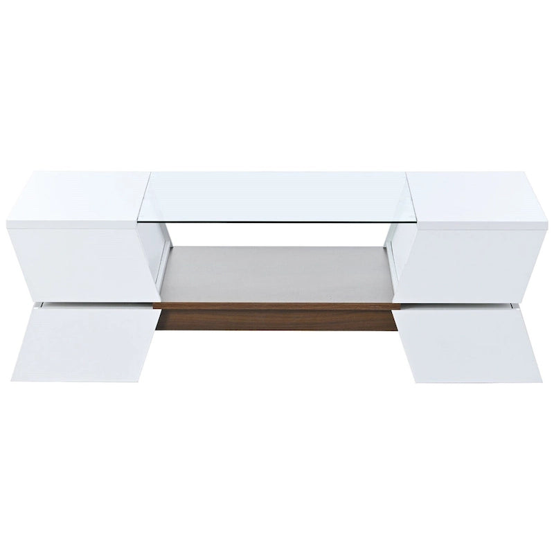 Geometric Style Cocktail Table with Great Storage Capacity