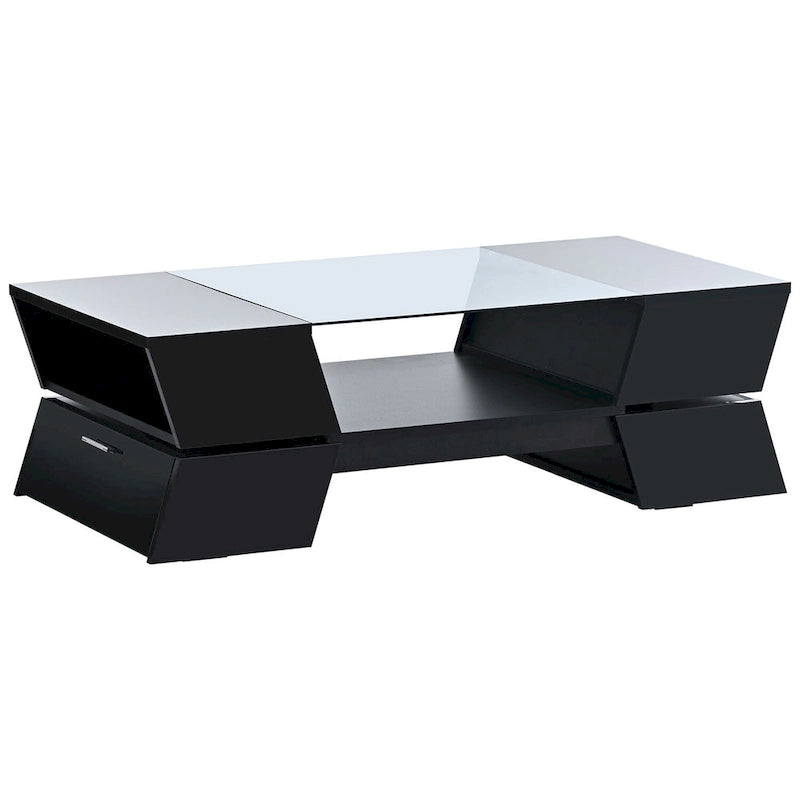 Geometric Style Cocktail Table with Great Storage Capacity