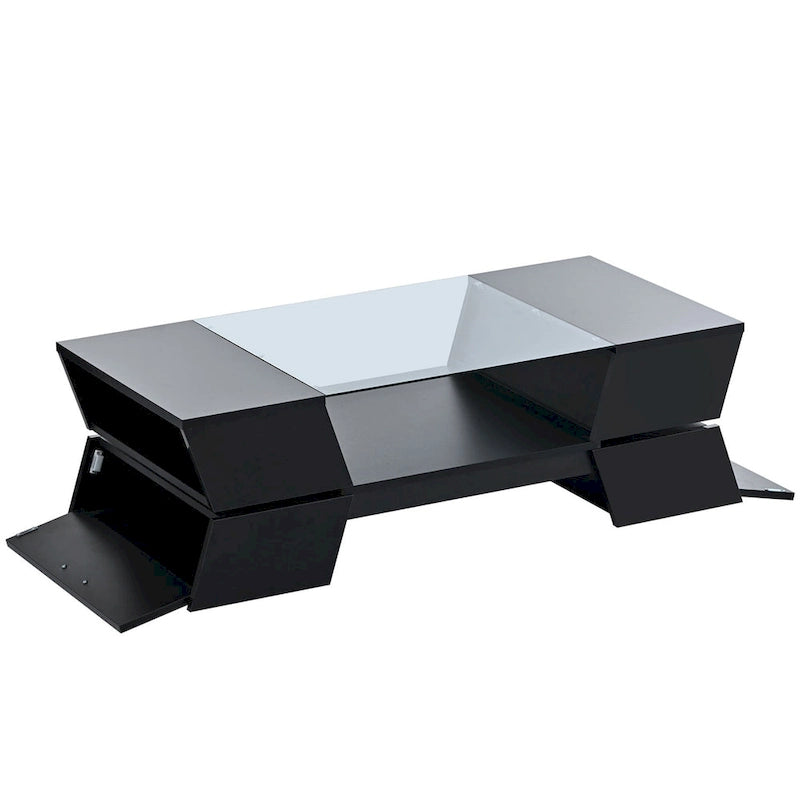 Geometric Style Cocktail Table with Great Storage Capacity