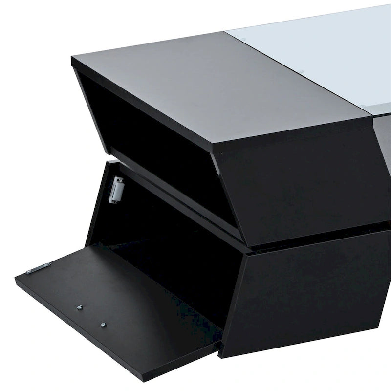 Geometric Style Cocktail Table with Great Storage Capacity