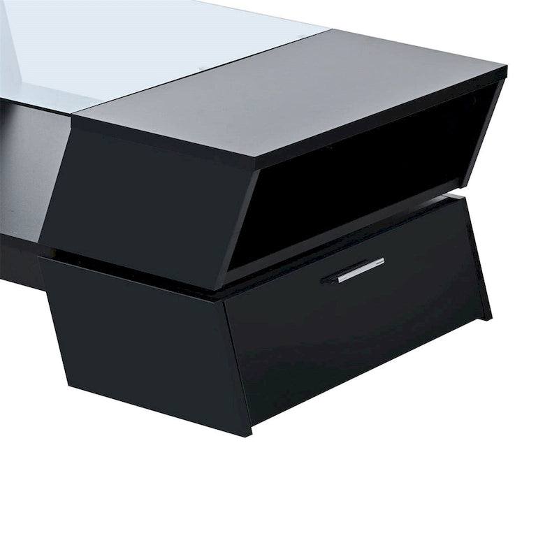 Geometric Style Cocktail Table with Great Storage Capacity
