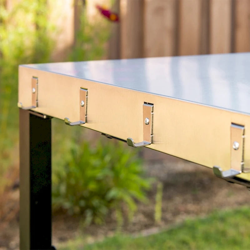 Outdoor Stainless Steel BBQ Preparation Cart w/ Double Shelf