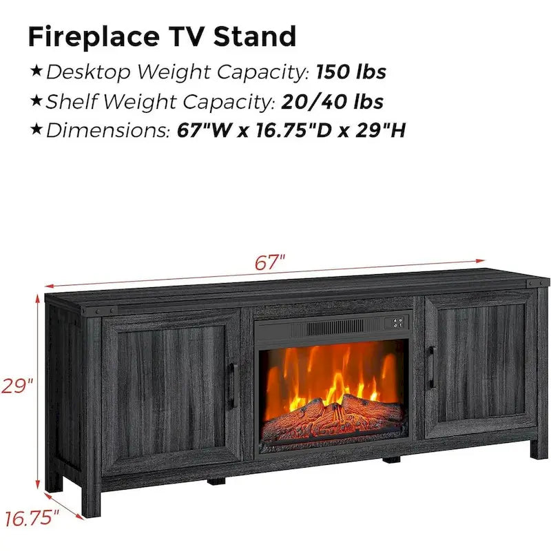 Electric Fireplace TV Stand for TVs up to 65 Inches