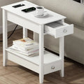 Side Table with Charging Station - 23.62D x 11.81W x 23.62H