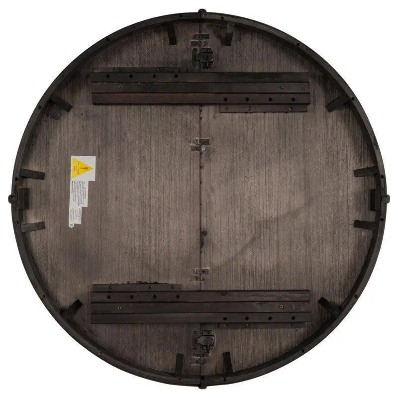 Round Extendable Dining Table with X-Base and Leaf Insert