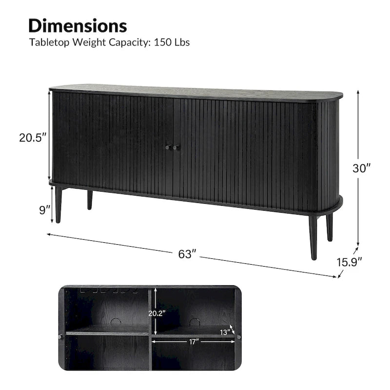 Modern 63" Sideboard with Adjustable Shelf