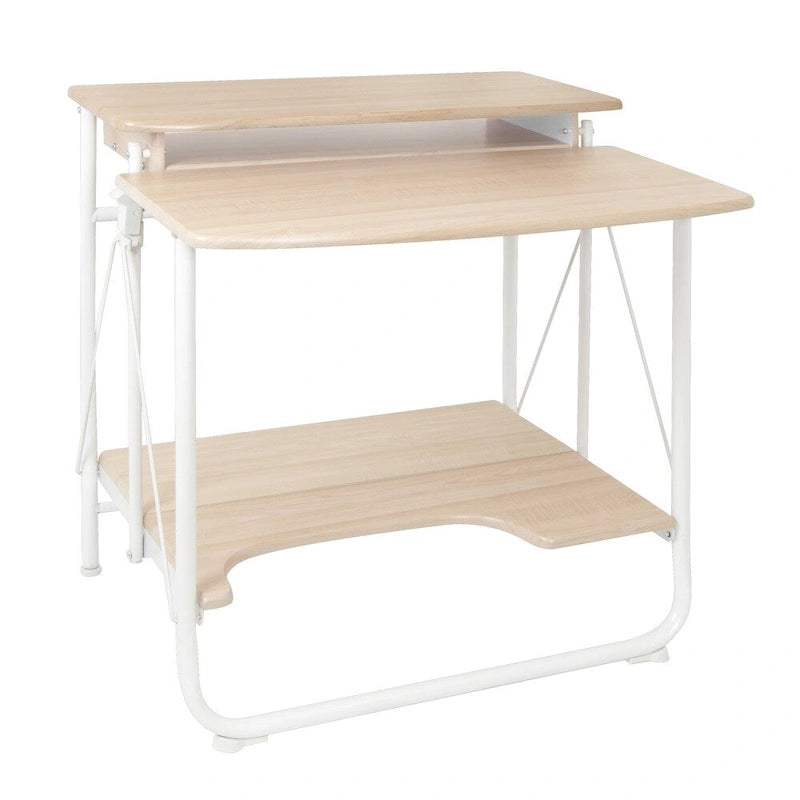 Folding Multi-Tier Desk with Monitor Shelf