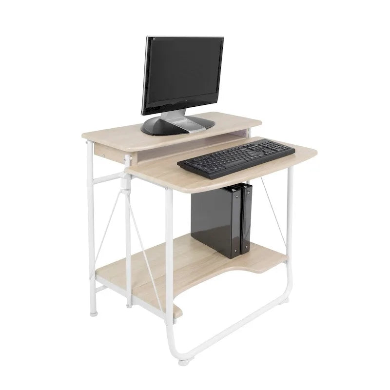 Folding Multi-Tier Desk with Monitor Shelf