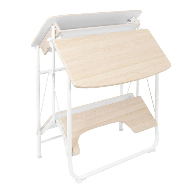 Folding Multi-Tier Desk with Monitor Shelf