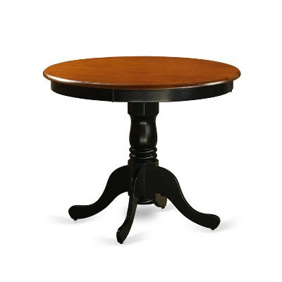 HomeStock 5-Piece Black Finish Solid Wood Top Dining table with 4 Chairs with Slat Back