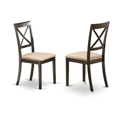 Dining Room Table Set with 6 Chairs - Solid Wood Kitchen Set - Cappuccino Finish - Expandable Leaf Table