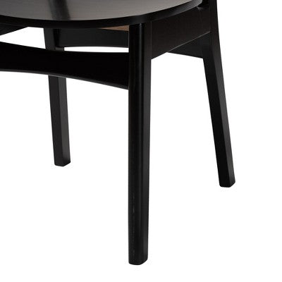 Baxton Studio Linnet Mid-Century Modern Wood and Rattan 5-Piece Dining Set