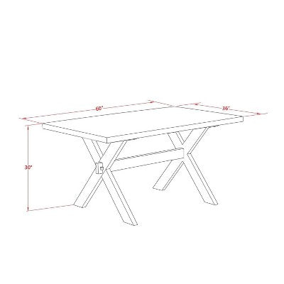 HomeStock 7-Piece Rectangle Distressed Jacobean Finish Solid Wood Top Dining Table with 6 Chairs