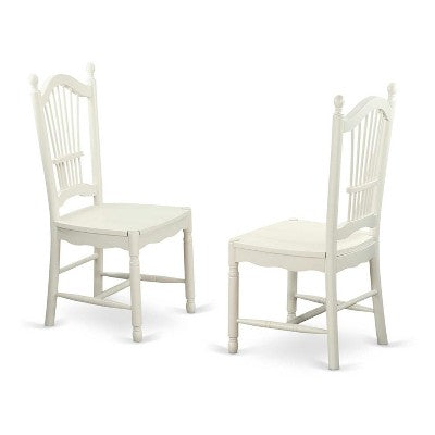 HomeStock 5-Pc Linen White Finish Solid Wood Top - Dining Room Set with Dropleaf - Seats 4