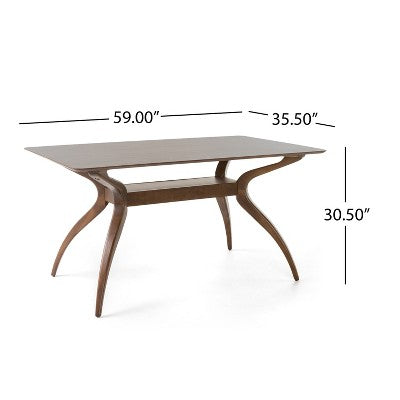 GDFStudio Isador Mid-Century Modern Fabric Upholstered Wood 5 Piece Dining
