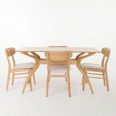 5pc 60 Lucious Curved Leg Dining Set - Christopher Knight Home