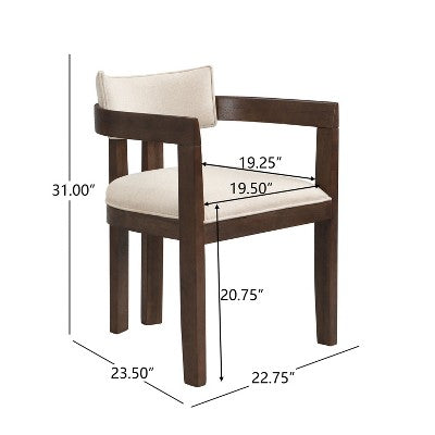 Christopher Knight Home Evangeline Contemporary 7 Piece Rubberwood Upholstered Dining Set with Oversized Rectangular Table