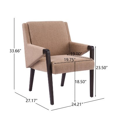 Christopher Knight Home Selena 7 Piece Mid-Century Modern Upholstered Dining Chairs with Rectangle Table