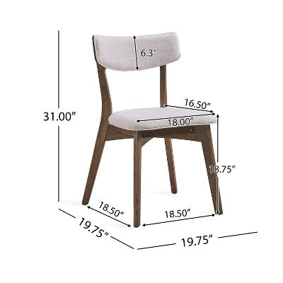 GDFStudio Megann Mid-Century Modern Wood Fabric Upholstered 5 Piece Dining Set