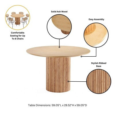 Manhattan Comfort 7pc 59.05 Hathaway and Jardin Round Dining Set