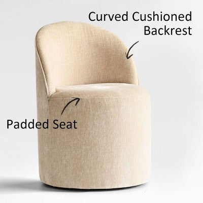 Dining Table Set for 6, Oval 79 Table and Chenille Fabric Armless Barrel Chairs with Casters, Perfect for Kitchens-Panipeachy