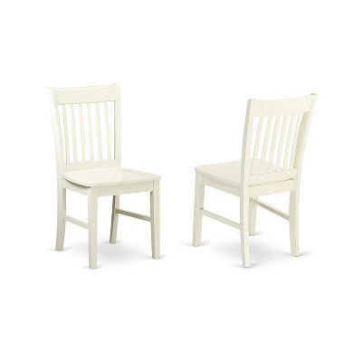 HomeStock Belmont 3Pc Dining Room Table Set Includes a Kitchen Table , 2 Modern Dining Chairs , Asian Hardwood Seat , Slat Back, Linen White Finish