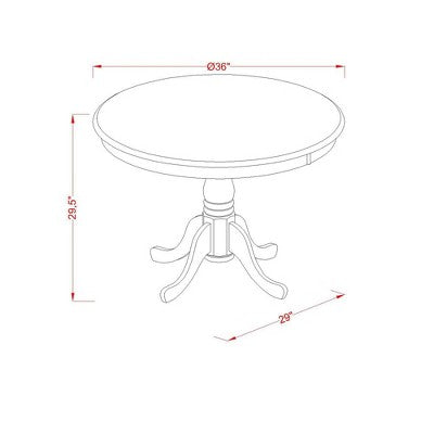 HomeStock Belmont 3 Piece Dining Table Set 1 Kitchen Table and 2 Doeskin Linen Fabric Kitchen Chair Button Tufted Back , Nail Heads - Mahogany Finish