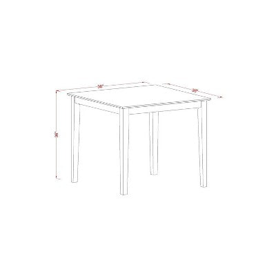 Counter Height Pub Set - 3 Piece Asian Style Table & Chairs - Small Space Dining Set - 36x36 Inch Mahogany