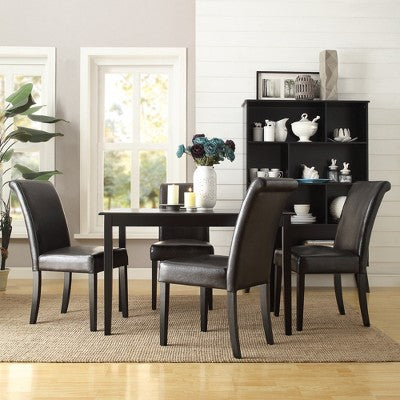 Salido Dining Set - 5-Piece - Black Vinyl - iNSPIRE Q