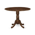 3-Piece Antique Walnut Finish Solid Wood Top-Round Dining Room Set -Seats 4