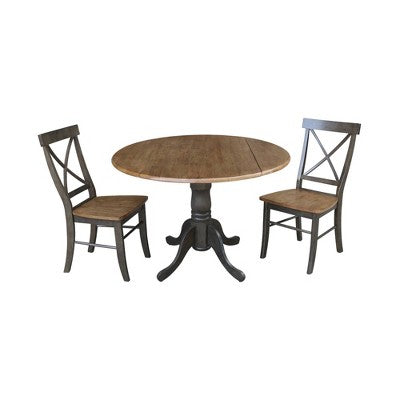 42 Mase Dual Drop Leaf Table with 2 X Back Chairs - International Concepts