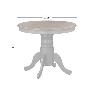 Buylateral 7pc Lancaster Farmhouse Solid Wood Extendable Dining Table Set