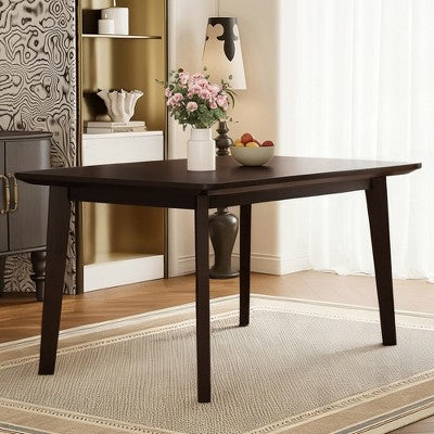 5-Piece Rustic Dining Set with Wood Table and 4 Upholstered Chairs in Espresso