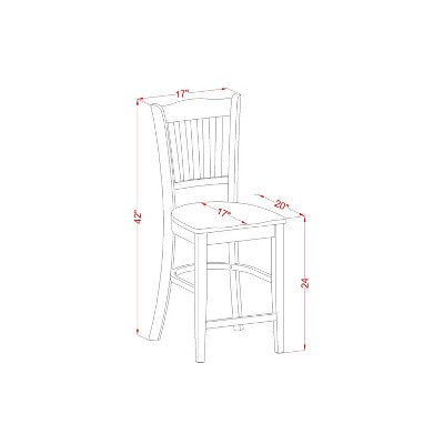 HomeStock 3-Pc Natural Oak Finish Solid Wood Top - Dining Room Set - Seats 4