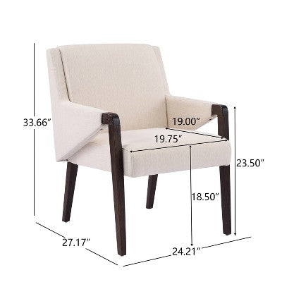 Christopher Knight Home Arvind Modern 5 Piece Rubberwood Linen Upholstered Dining Set with Round Table