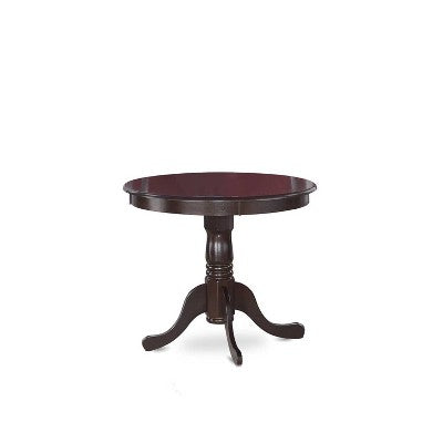 HomeStock 5-Piece Round Cappuccino Finish Solid Wood Top Dining Table with 4 Parson Chair